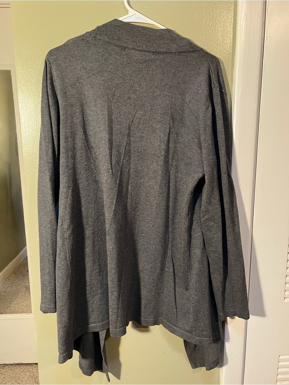 89th & Madison Women's Size XL Open Front Cardigan Sweater Dark Charcoal Gray - Picture 5 of 8
